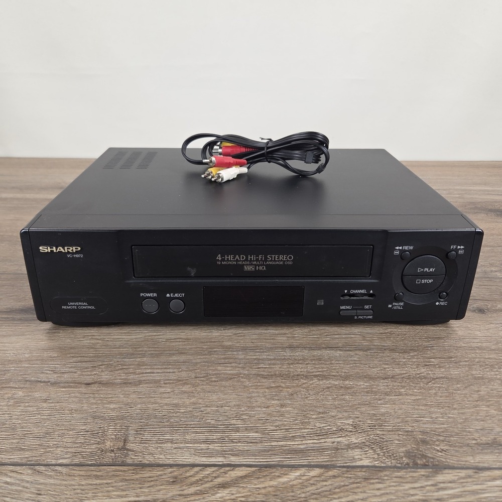 Sharp VC-H972U VCR 4-Head Hi-Fi Stereo VHS Player No Remote *Read* w/ Cables